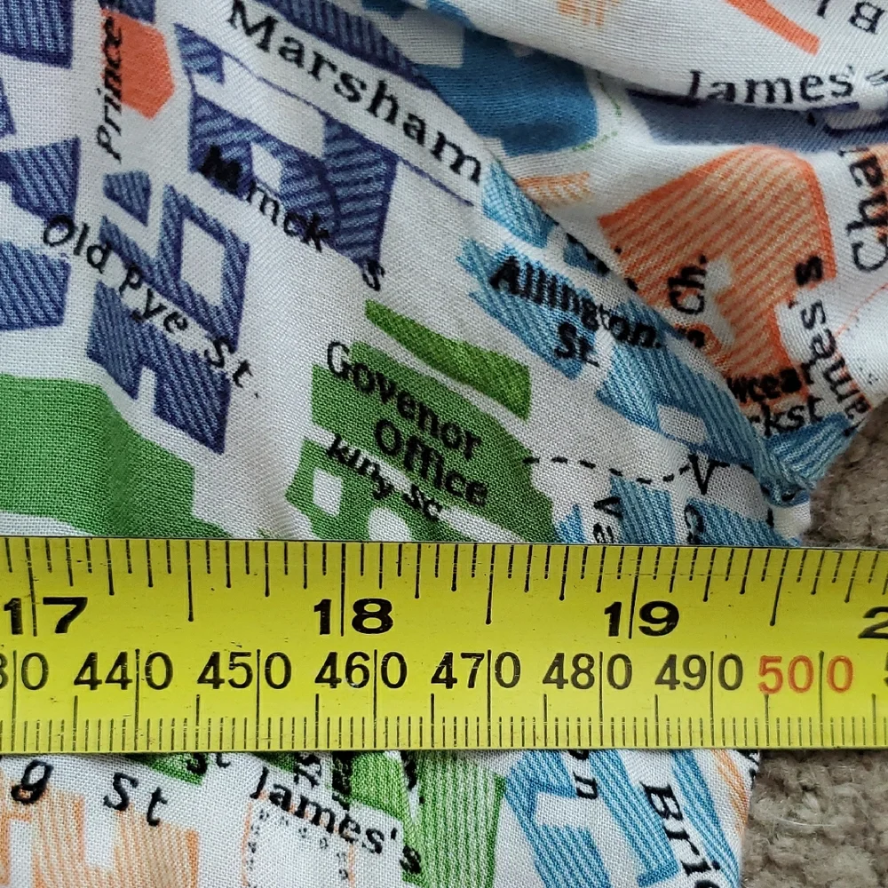 Maeve By Anthropologie Women's Multicolor Graphic Print Map Shirt Blouse Sz 8 - Picture 15 of 15